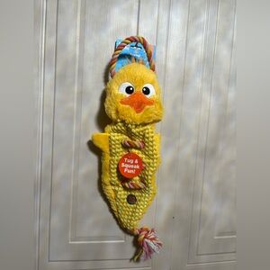 Outward Hound 22”Ropiez Silly Duck  K9 Dog Toy w/Squeaker/Rope & Tag Fun New